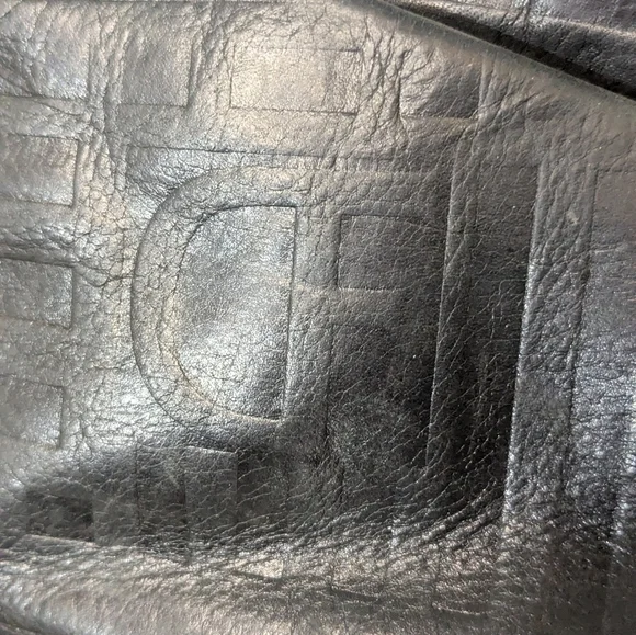 Due Fratelli Vintage 90s Genuine Leather Asymmetrical Shoulder Bag Black Y2K - Picture 8 of 8